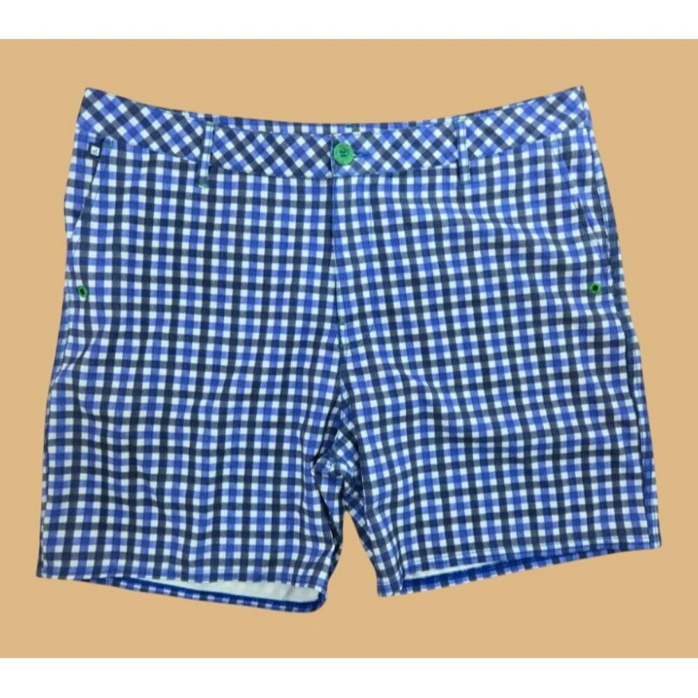 Sperry Mens Bluish Purple Check Shorts 38